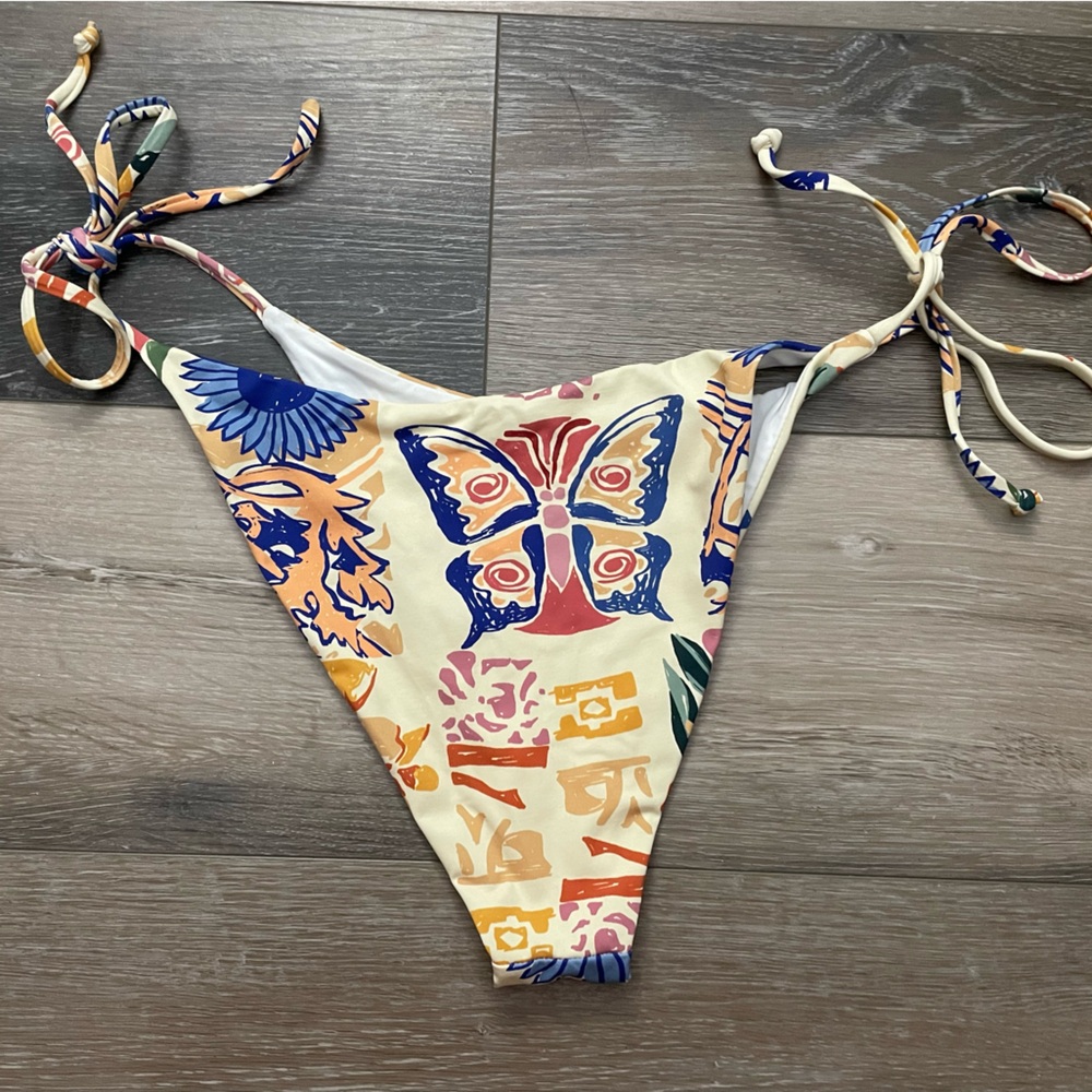 Colorful Butterfly Patterned Bikini Bottom